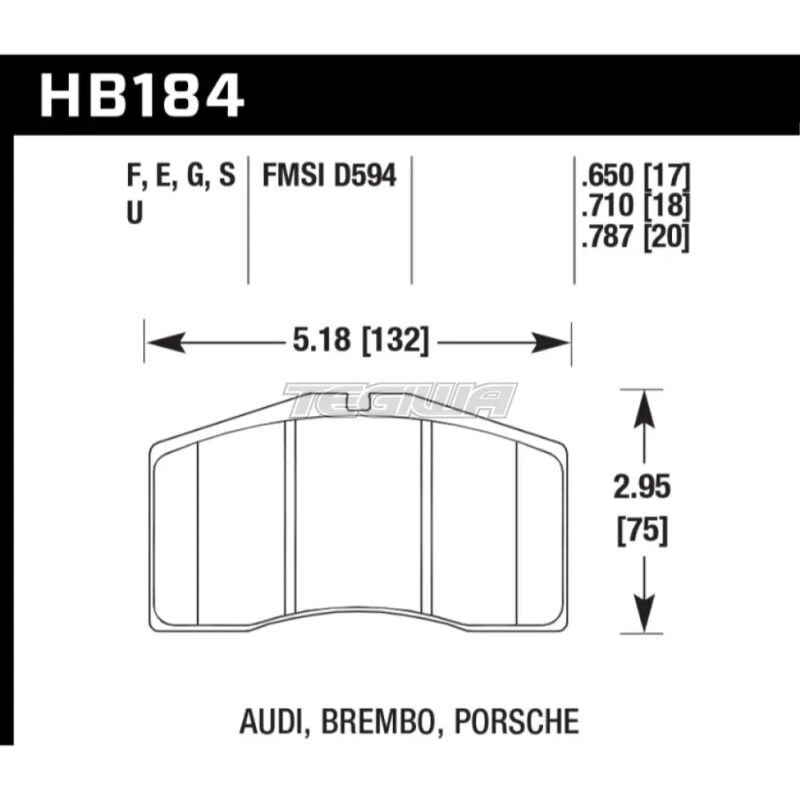 HAWK Performance Blue 9012 Motorsports Brake Pads Front - HB184E.650 - Image 2