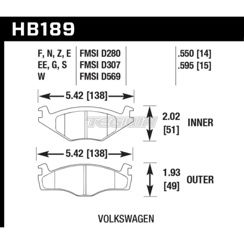 HAWK Performance Blue 9012 Motorsports Brake Pads Front - HB189E.595 - Image 2