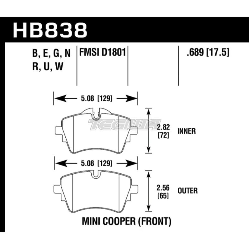 HAWK Performance DTC-30 Motorsports Brake Pads Front - HB838W.689 - Image 2