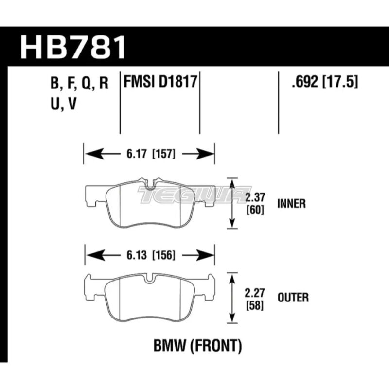 HAWK Performance DTC-50 Motorsports Brake Pads Front - HB781V.692 - Image 2
