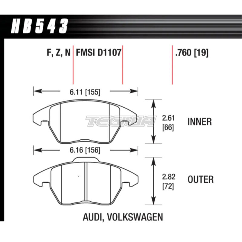 HAWK Performance DTC-60 Motorsports Brake Pads Front - HB543G.760 - Image 2