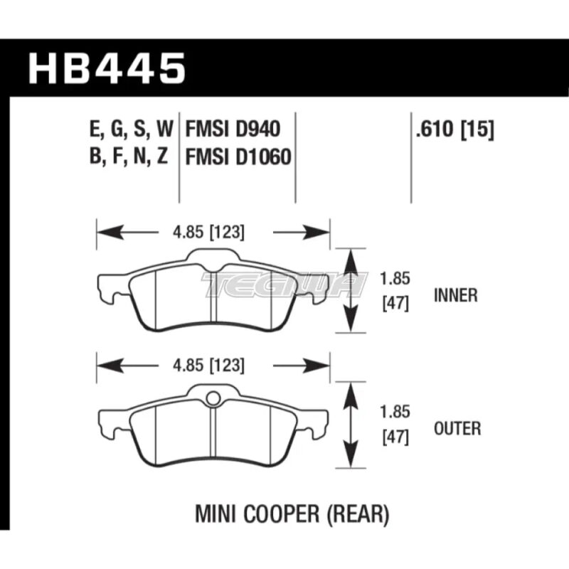 HAWK Performance DTC-60 Motorsports Brake Pads Rear - HB445G.610 - Image 2