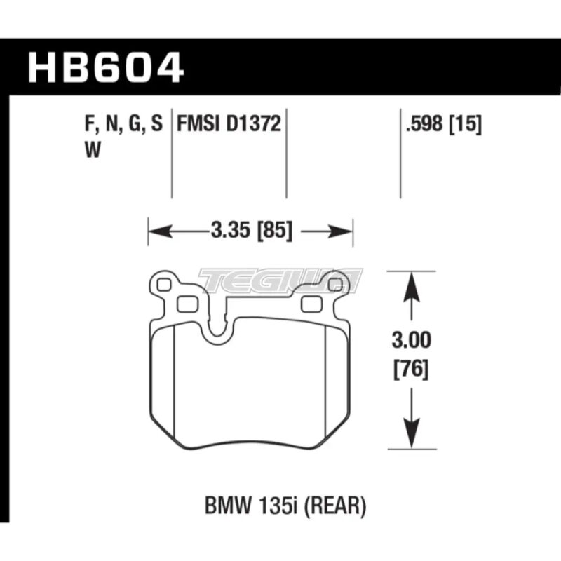 HAWK Performance DTC-60 Motorsports Brake Pads Rear - HB604G.598 - Image 2