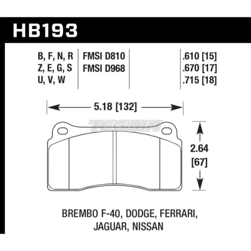 HAWK Performance DTC-70 Motorsports Brake Pads  - HB193U.715 - Image 2