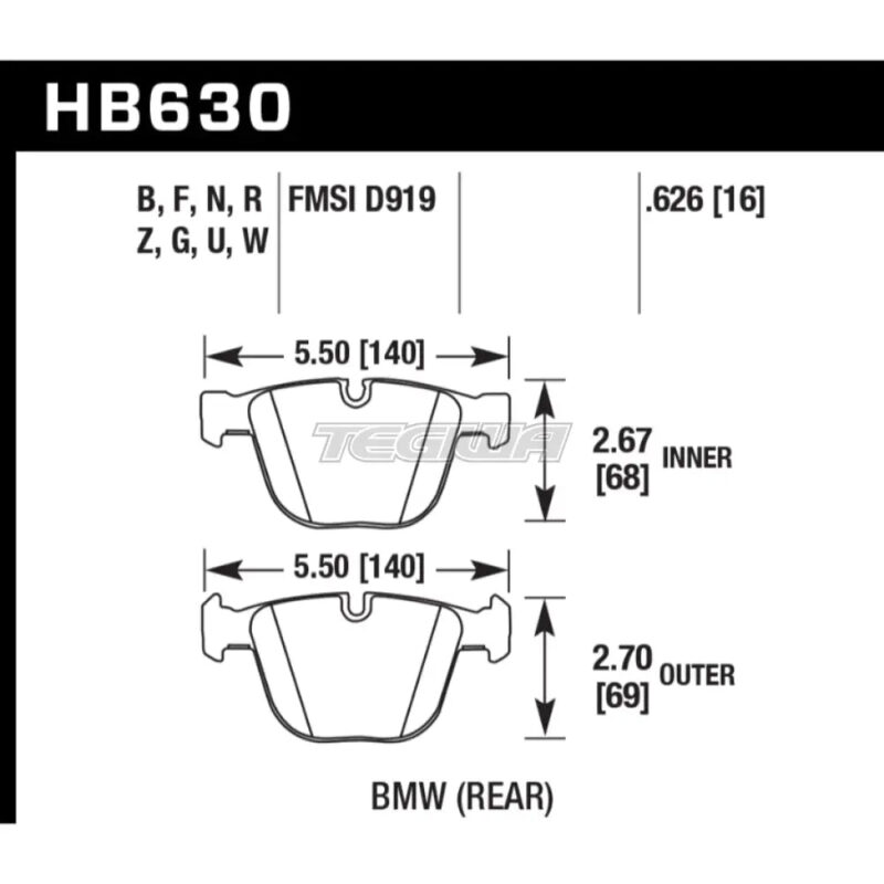 HAWK Performance DTC-70 Motorsports Brake Pads Rear - HB630U.626 - Image 2