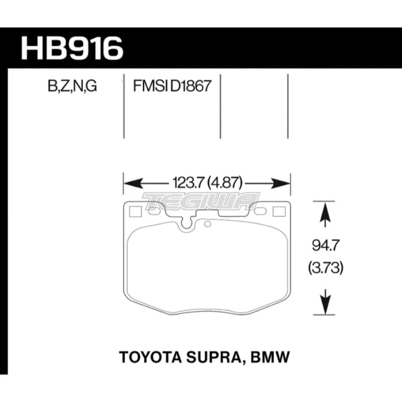 HAWK Performance HP Plus Road and Track Brake Pads Front - HB916N.740 - Image 2
