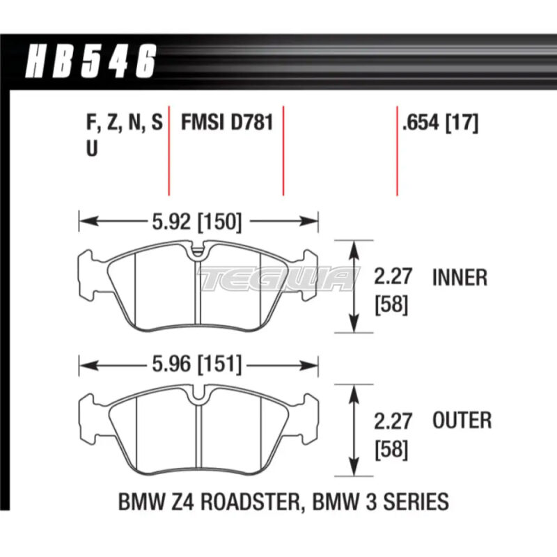HAWK Performance HPS 5.0 High Performance Street Brake Pads Front - HB546B.654 - Image 2