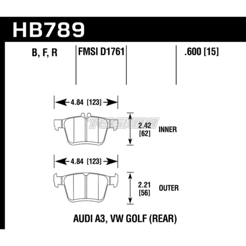 HAWK Performance HPS 5.0 High Performance Street Brake Pads Rear - HB789B.600 - Image 2