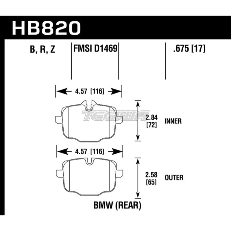 HAWK Performance HPS 5.0 High Performance Street Brake Pads Rear - HB820B.675 - Image 2