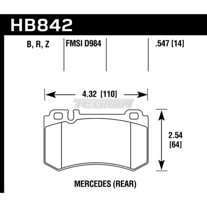 HAWK Performance HPS 5.0 High Performance Street Brake Pads Rear - HB842B.547 - Image 2