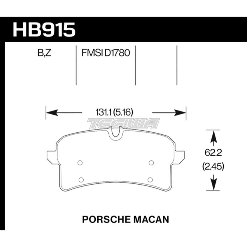 HAWK Performance HPS 5.0 High Performance Street Brake Pads Rear - HB915B.664 - Image 2
