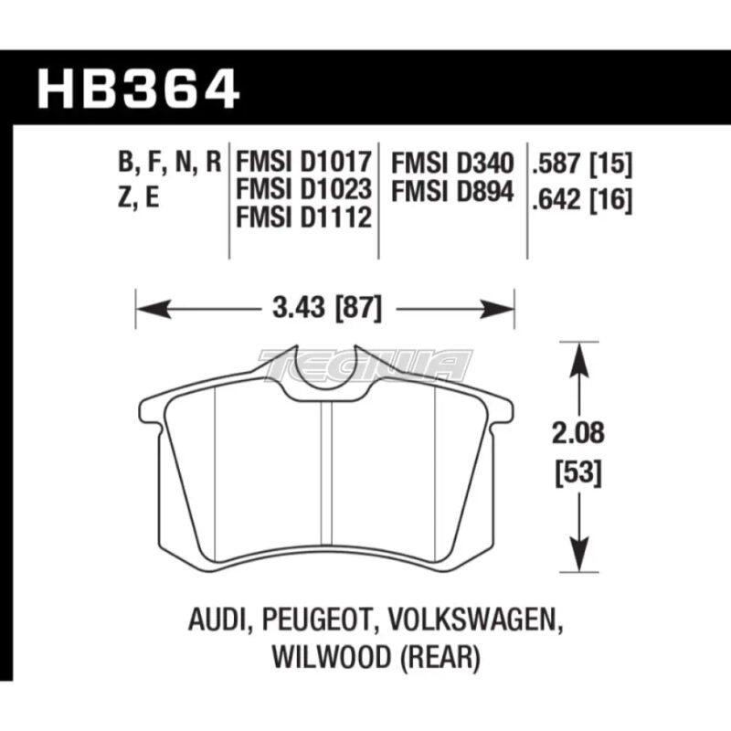 HAWK Performance HPS High Performance Street Brake Pads Rear - HB364F.587 - Image 2