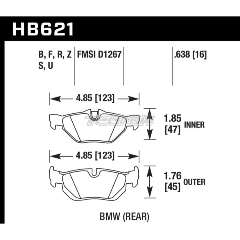 HAWK Performance HPS High Performance Street Brake Pads Rear - HB621F.638 - Image 2