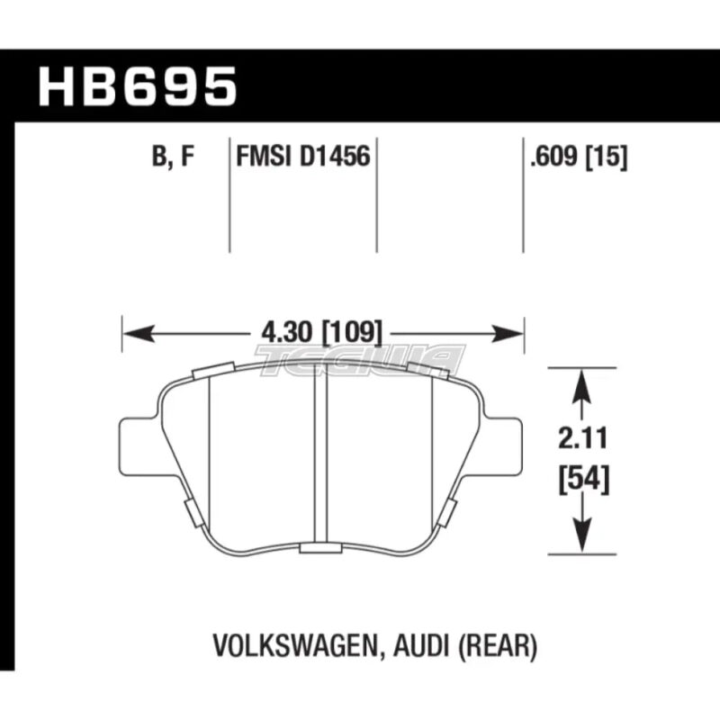 HAWK Performance HPS High Performance Street Brake Pads Rear - HB695F.609 - Image 2