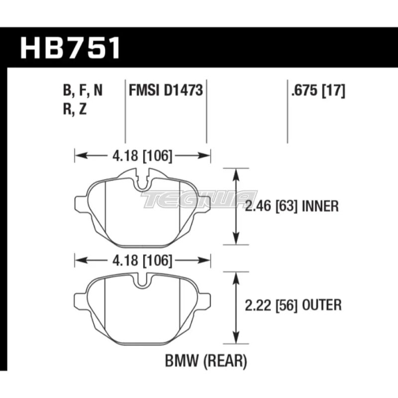 HAWK Performance HPS High Performance Street Brake Pads Rear - HB751F.675 - Image 2