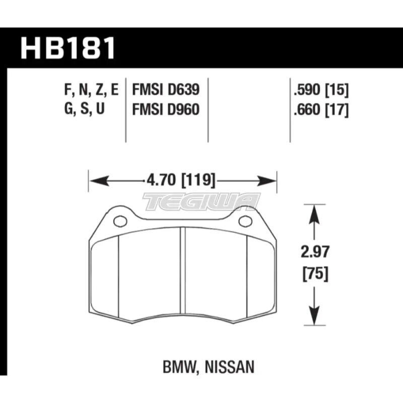 HAWK Performance HT-10 Motorsports Brake Pads Front - HB181S.660 - Image 2