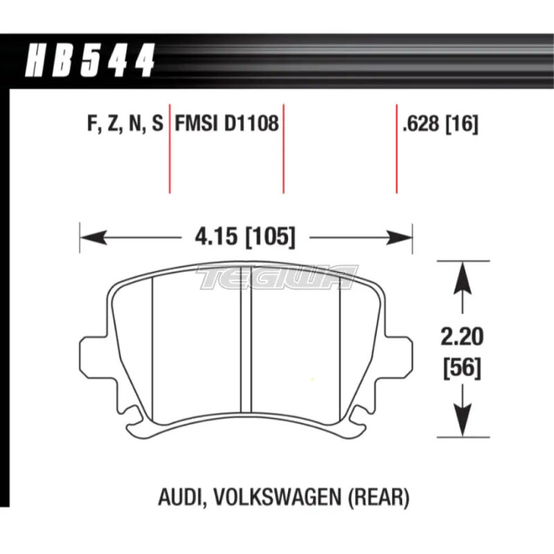 HAWK Performance HT-10 Motorsports Brake Pads Rear - HB544S.628 - Image 2