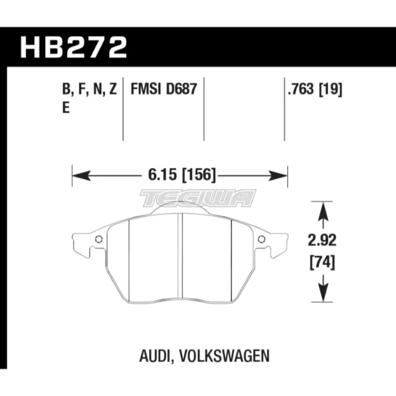 HAWK Performance PC Performance Ceramic Street Brake Pads Front - HB272Z.763 - Image 2