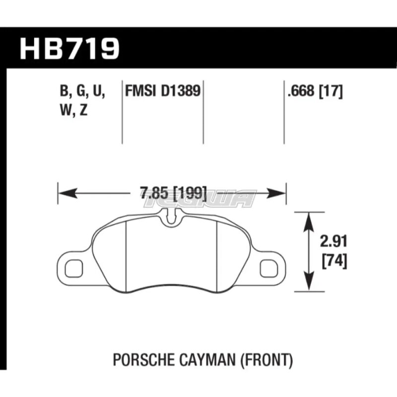 HAWK Performance PC Performance Ceramic Street Brake Pads Front - HB719Z.668 - Image 2
