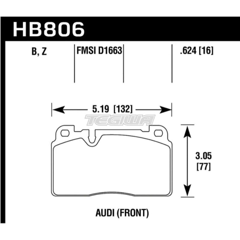 HAWK Performance PC Performance Ceramic Street Brake Pads Front - HB806Z.624 - Image 2