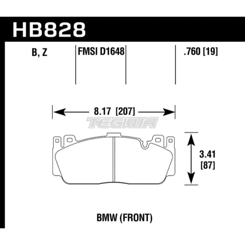 HAWK Performance PC Performance Ceramic Street Brake Pads Front - HB828Z.760 - Image 2