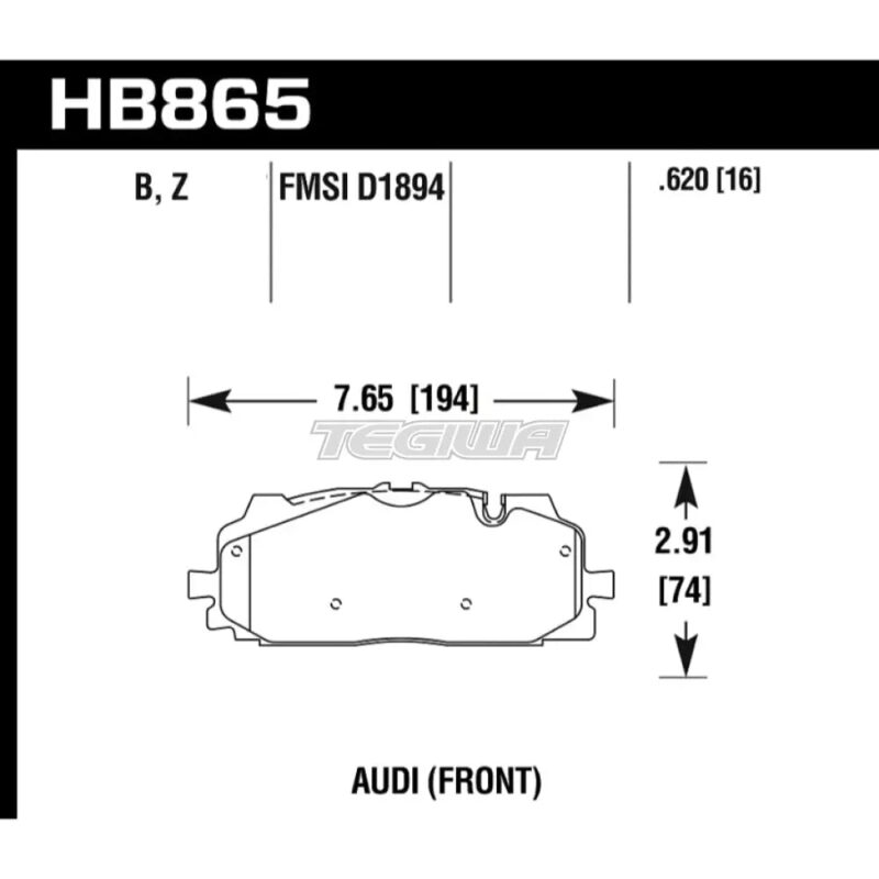 HAWK Performance PC Performance Ceramic Street Brake Pads Front - HB865Z.620 - Image 2