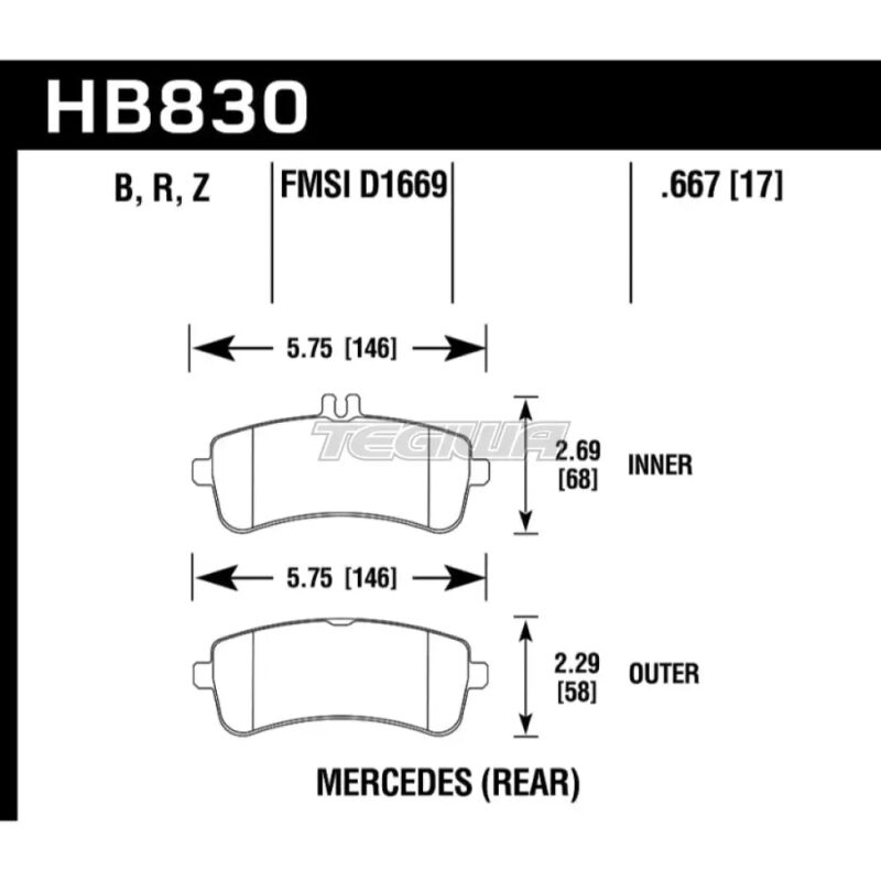 HAWK Performance PC Performance Ceramic Street Brake Pads Rear - HB830Z.667 - Image 2