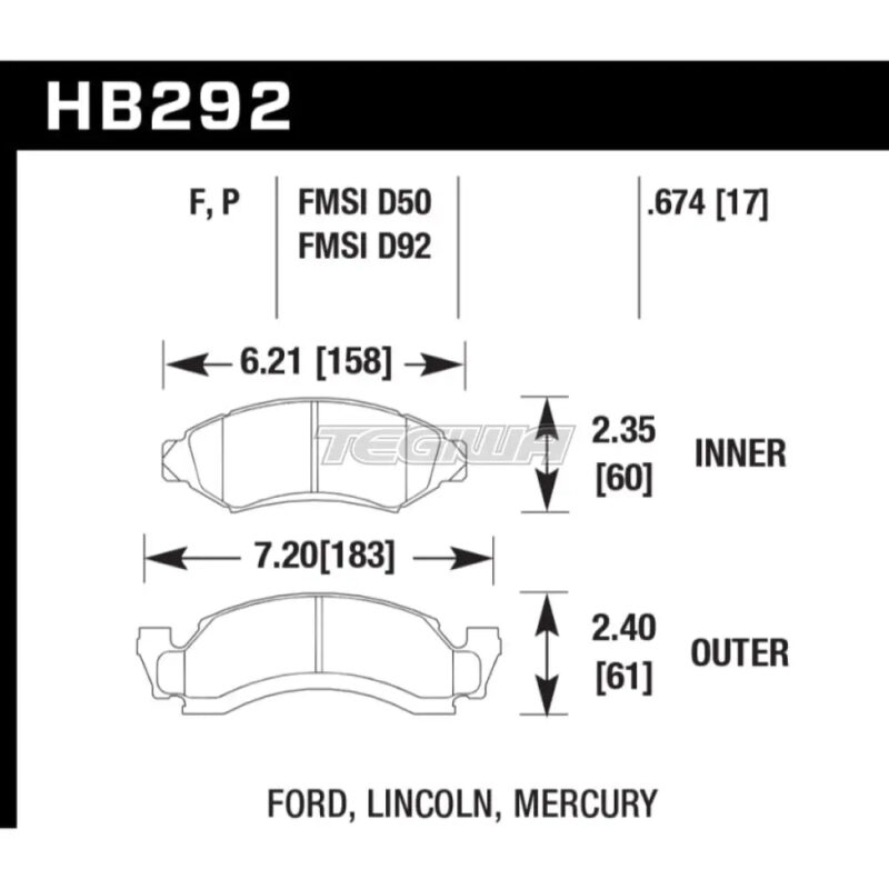 HAWK Performance SuperDuty Truck Brake Pads Front - HB292P.674 - Image 2