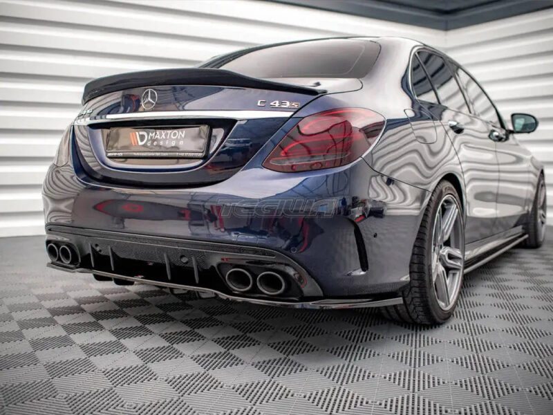 Maxton Design Central Rear Splitter Vertical Bars Mercedes AMG C 43 Sedan W205 Facelift - Image 2