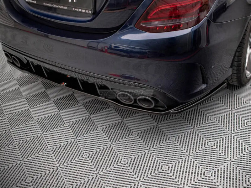 Maxton Design Central Rear Splitter Vertical Bars Mercedes AMG C 43 Sedan W205 Facelift - Image 4