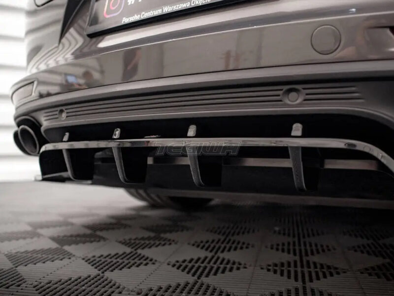 Maxton Design Central Rear Splitter Vertical Bars Porsche Panamera E-Hybrid 971 - Image 6
