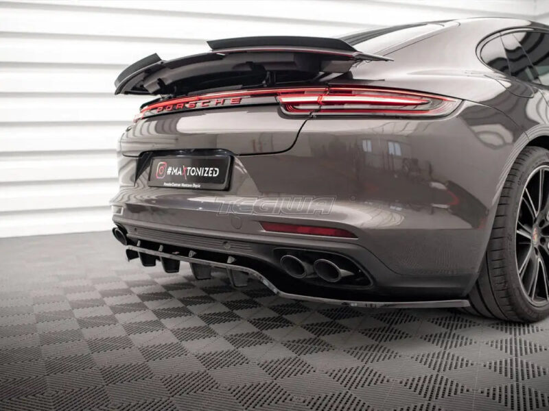 Maxton Design Central Rear Splitter Vertical Bars Porsche Panamera E-Hybrid 971 - Image 4