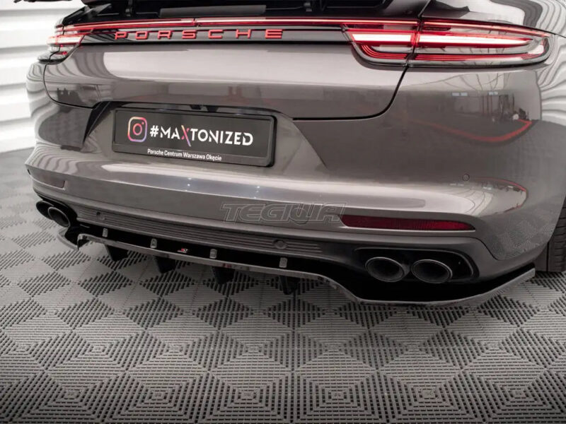 Maxton Design Central Rear Splitter Vertical Bars Porsche Panamera E-Hybrid 971 - Image 3