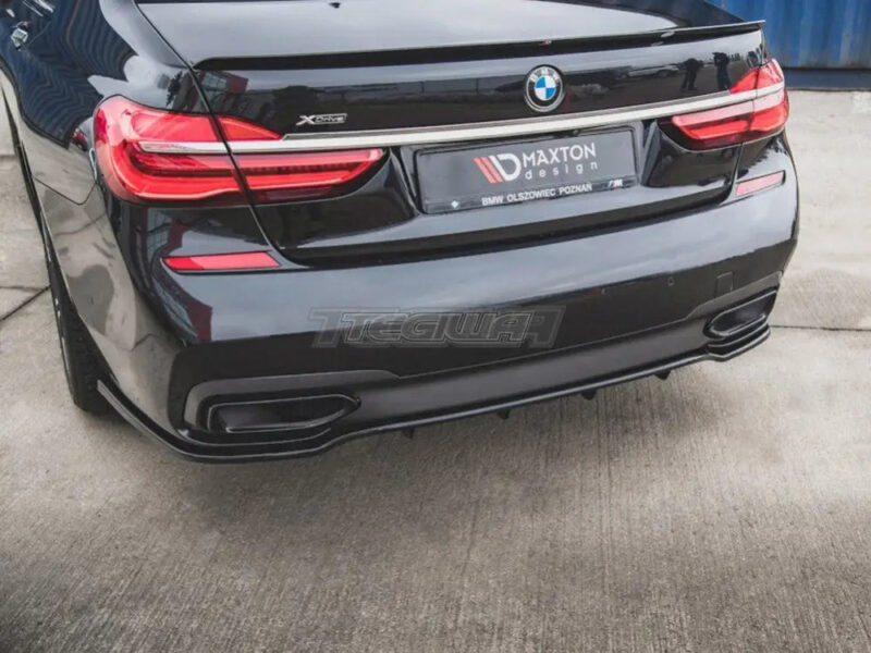 Maxton Design Central Rear Splitter W Vertical Bars BMW 7-Series M-pack G11 15-18 - Image 2