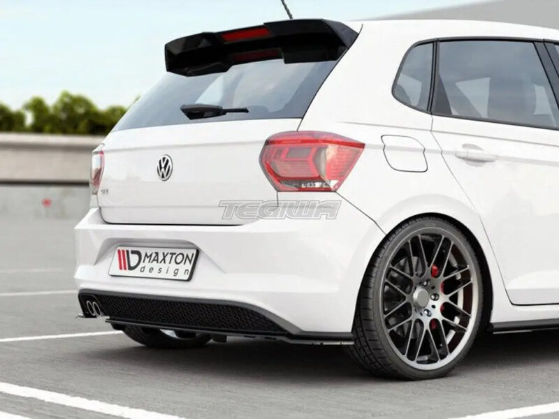 Maxton Design Central Rear Splitter W Vertical Bars Volkswagen Polo MK6 GTI 17-21 - Image 2