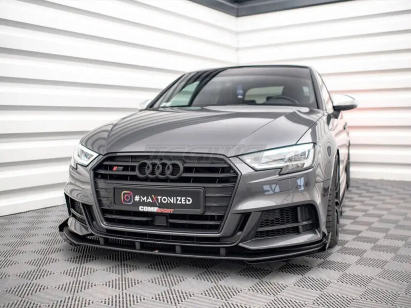 Maxton Design Street PRO Front Splitter V.1 +flaps Audi S3 Sportback 8V Facelift - Image 2