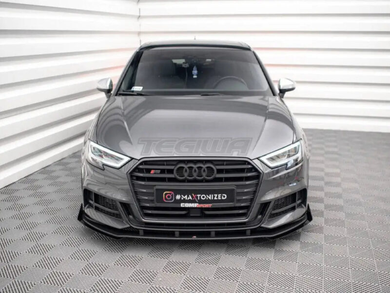 Maxton Design Street PRO Front Splitter V.1 +flaps Audi S3 Sportback 8V Facelift - Image 3