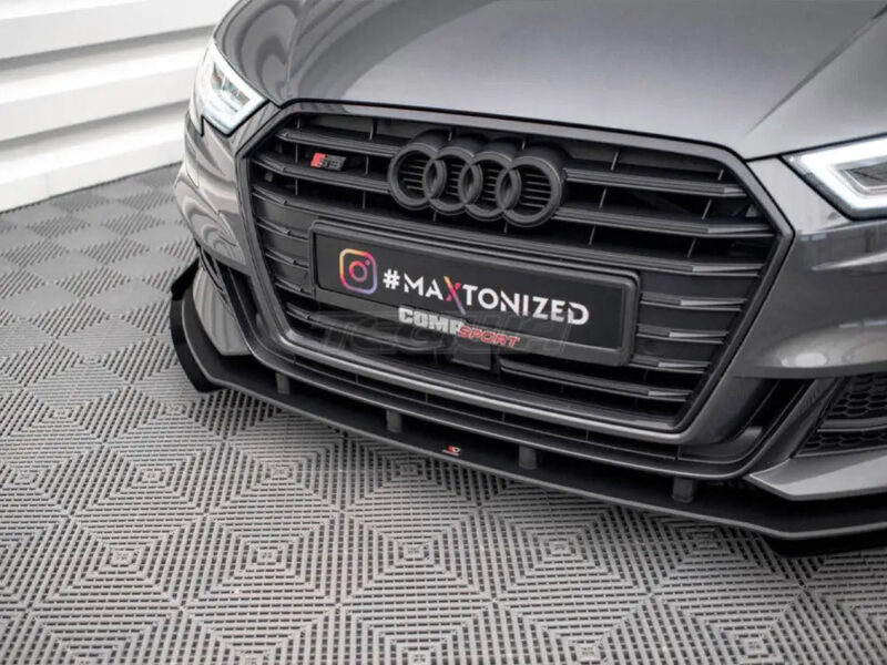 Maxton Design Street PRO Front Splitter V.1 +flaps Audi S3 Sportback 8V Facelift - Image 4