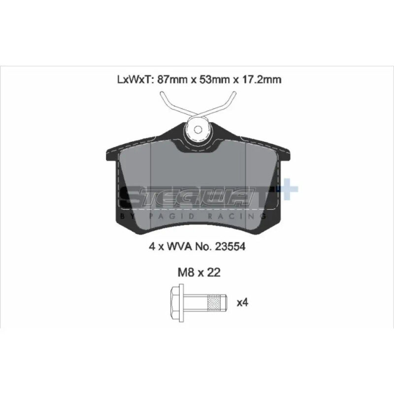 Pagid Street+ Brake Pads Audi S3 8L Quattro 99-03 Rear - Image 3