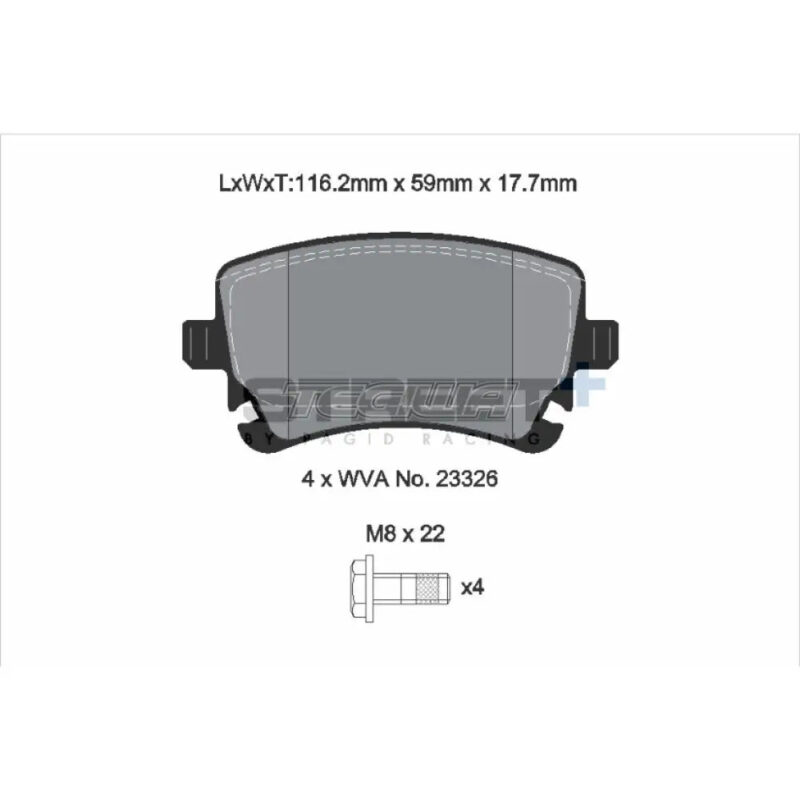 Pagid Street+ Brake Pads Audi S4 B6 Quattro 00-05 Rear - Image 3