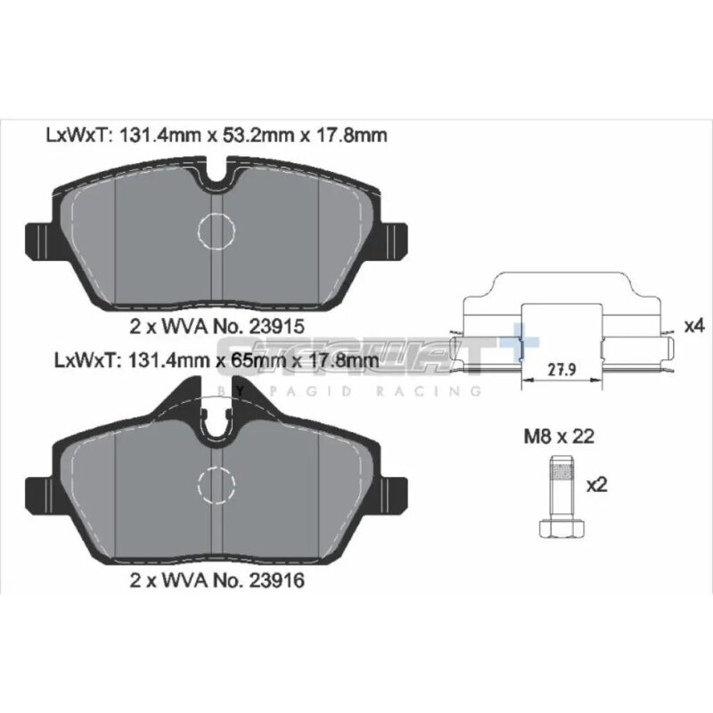 Pagid Street+ Brake Pads BMW 1-Series E8X 04-13 Front - T8050SP2001 - Image 3