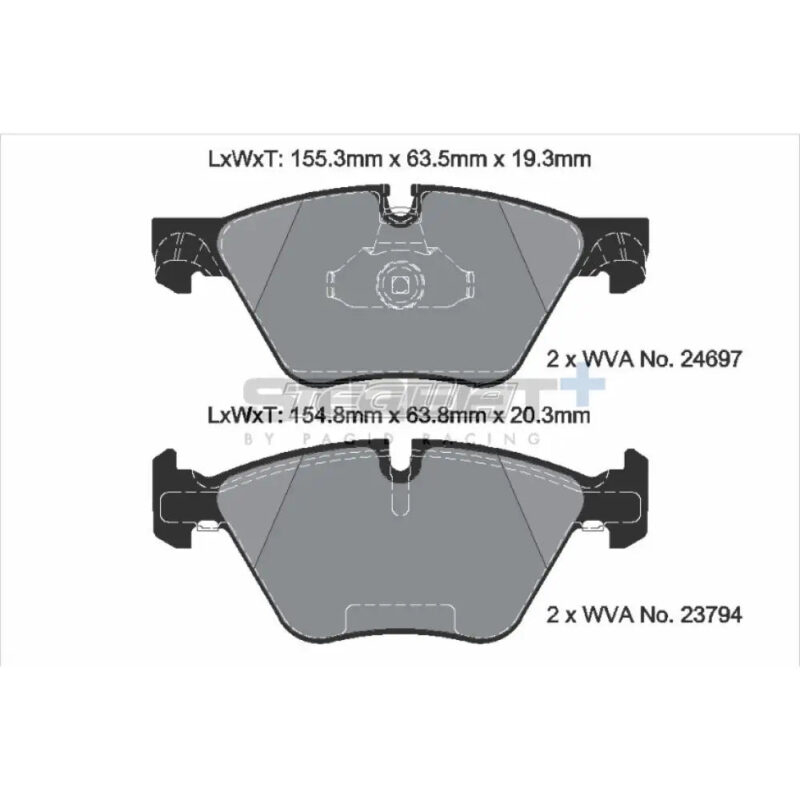 Pagid Street+ Brake Pads BMW 5-Series F1X 09-17 Front - T8089SP2001 - Image 3
