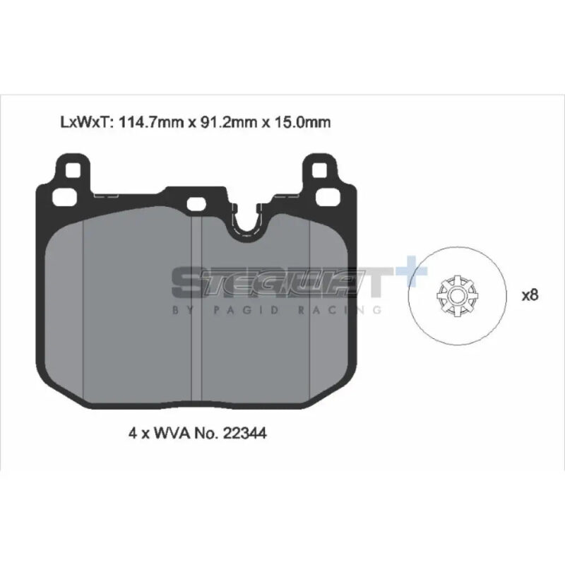 Pagid Street+ Brake Pads Mini Cooper JCW F5X 13-14 Front - T8162SP2001 - Image 3