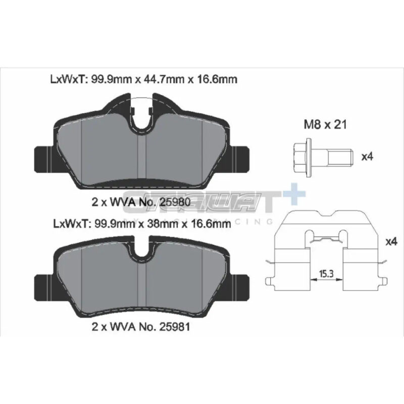 Pagid Street+ Brake Pads Mini Cooper JCW F5X 13-14 Rear - Image 3
