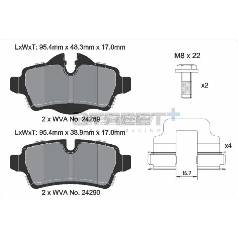 Pagid Street+ Brake Pads Mini Cooper S R5X 06-15 Rear - Image 3