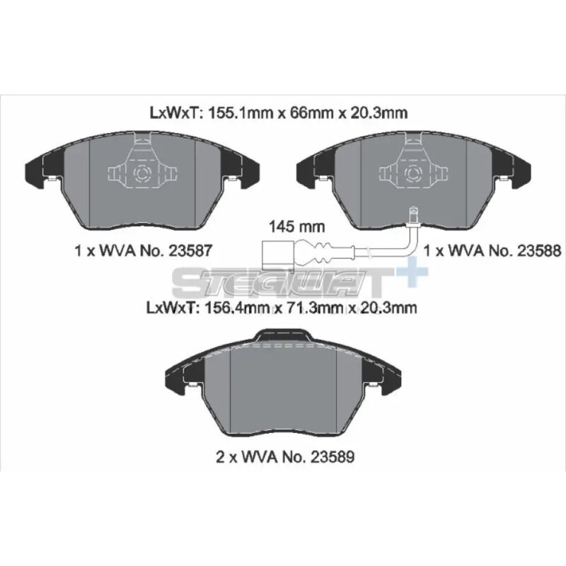 Pagid Street+ Brake Pads Volkswagen Golf MK5 GTI 04-09 Front - T8033SP2001 - Image 3