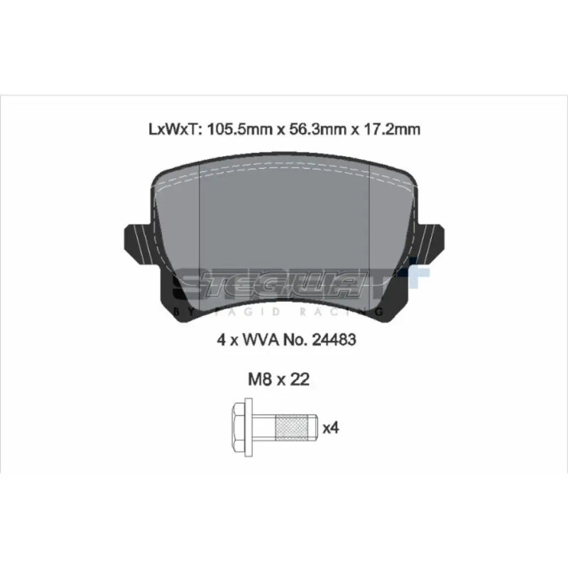 Pagid Street+ Brake Pads Volkswagen Golf MK5 GTI 04-09 Rear - T8075SP2001 - Image 3