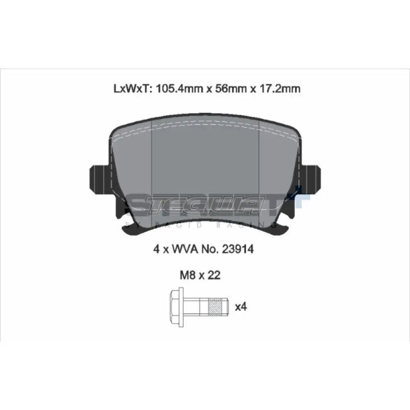 Pagid Street+ Brake Pads Volkswagen Golf MK5 GTI 06-08 Rear - T8049SP2001 - Image 3