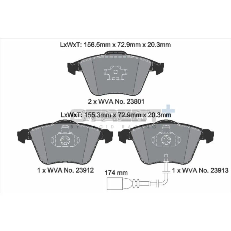 Pagid Street+ Brake Pads Volkswagen Golf MK5 R32 05-08 Front - Image 3