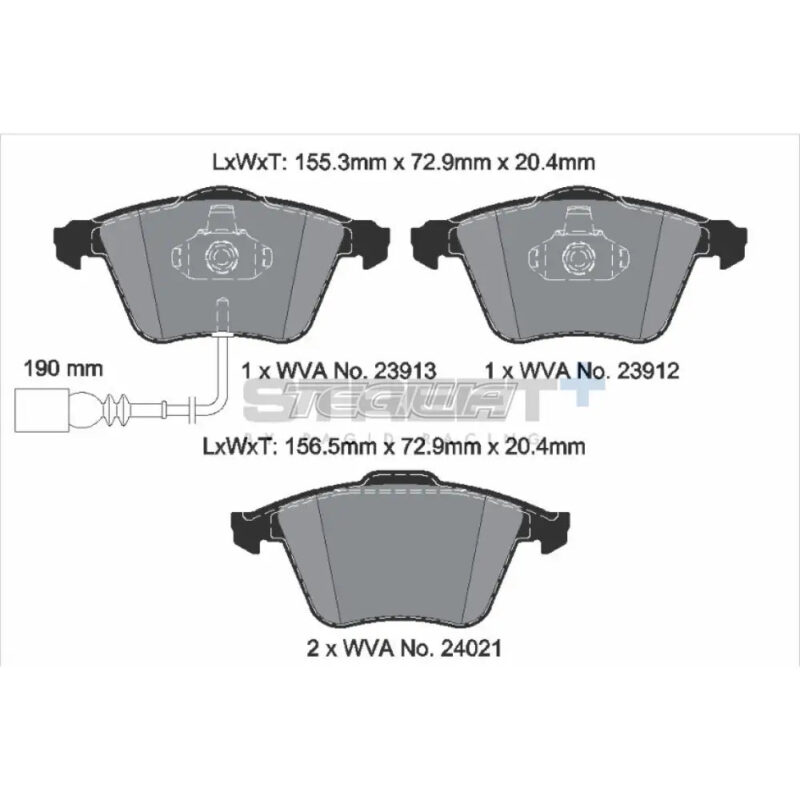 Pagid Street+ Brake Pads Volkswagen Golf MK6 GTI 09-16 Front - T8048SP2001 - Image 3